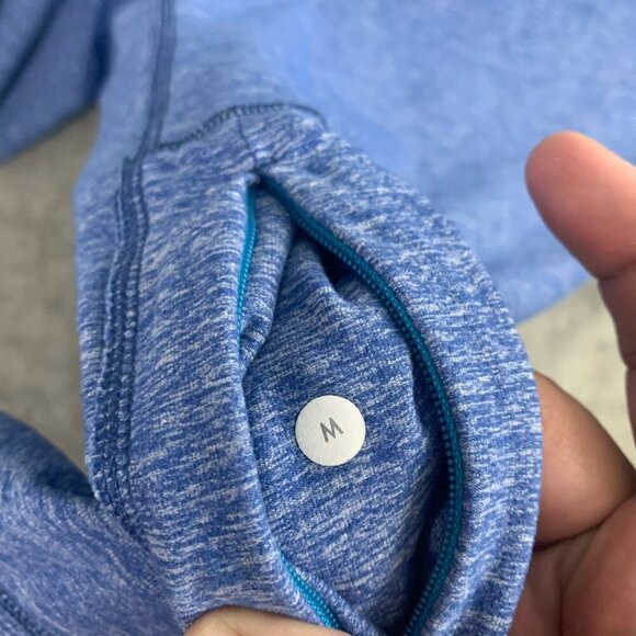 Lululemon Pullover Mens Medium Blue Velocity 1/4 Zip Lightweight Athleisure Gym - Picture 5 of 8